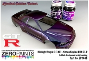 DZ126 Zero Paints Midnight Purple 3 - LX0 Nissan GT-R R34 2x30ml (Limited Edition Colour) Tamiya