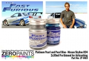 DZ135 Zero Paints Fast and Furious Platinum Pearl/Pearl Blue Paints 2x30ml (Paul Walker Nissan Sky