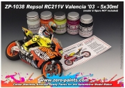 DZ586 Repsol RC211V Valencia \'03 Paint Set 5x30ml Zero Paints ZP­1038