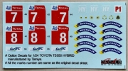 SK24089 SK Decals TOYOTA TS050 Le Mans 24H 18 Option Decal